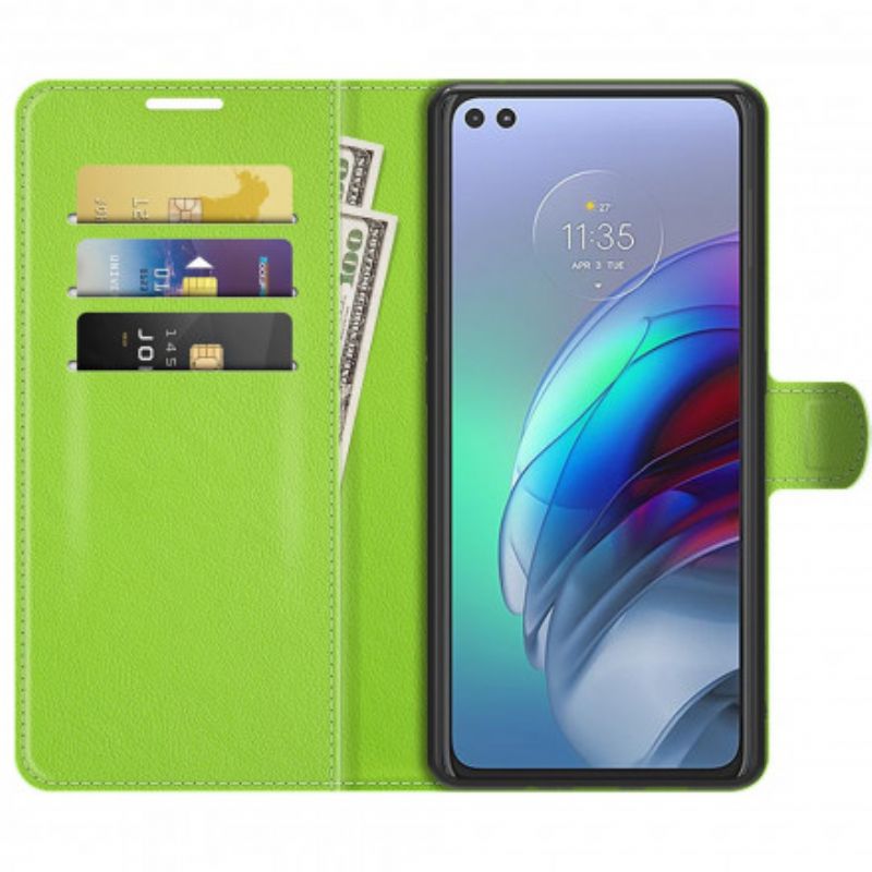 Etui Folio Moto G100 Klasyczny Efekt Liczi