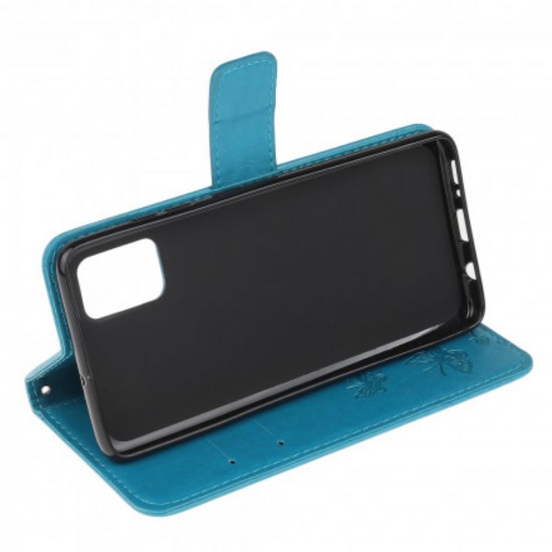 Etui Folio Moto G100 Motyle I Kwiaty Pasiaste Etui Ochronne