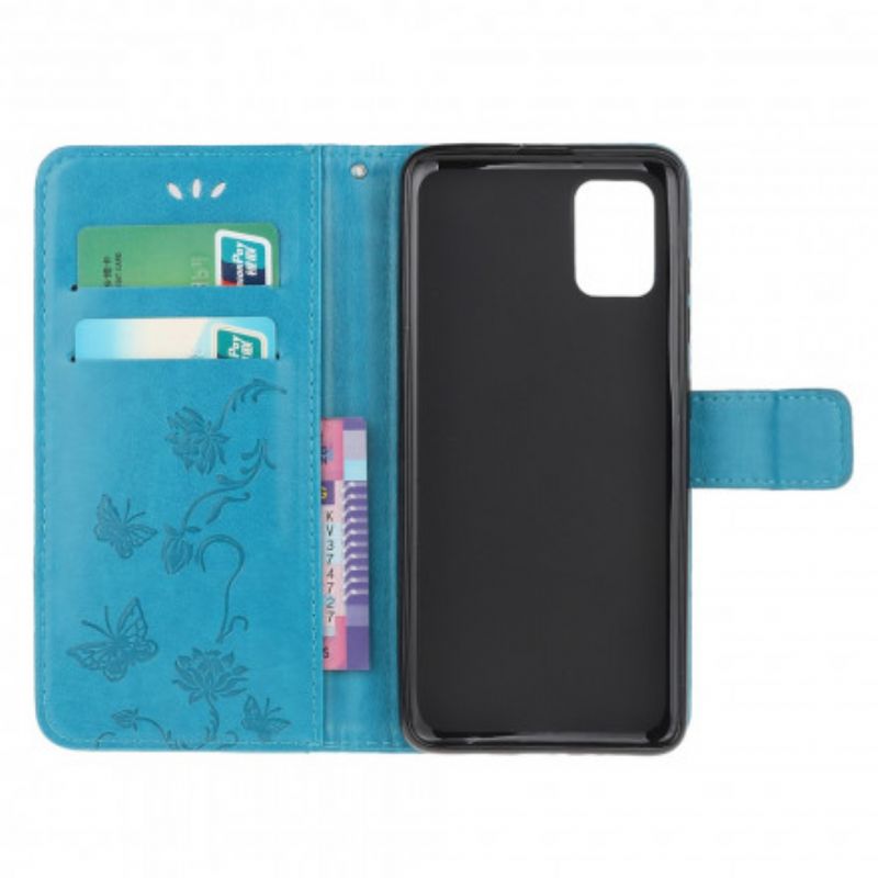 Etui Folio Moto G100 Motyle I Kwiaty Pasiaste Etui Ochronne