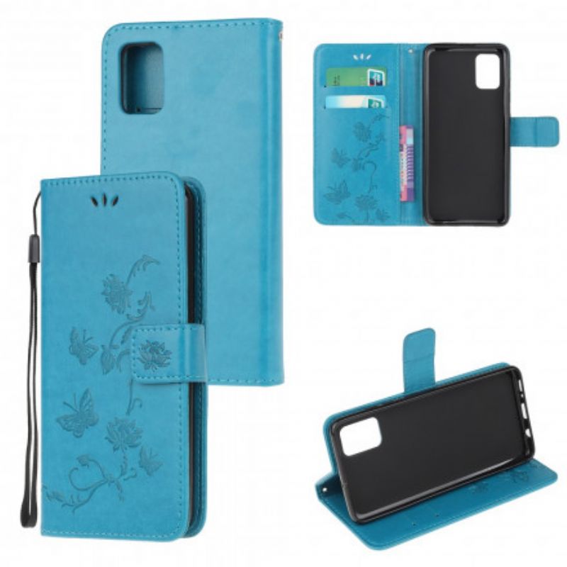 Etui Folio Moto G100 Motyle I Kwiaty Pasiaste Etui Ochronne