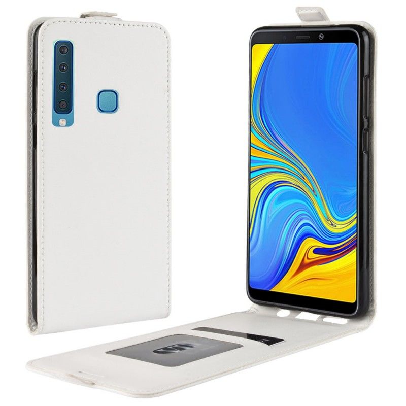 Etui Folio Samsung Galaxy A9 Czerwony Czarny Efekt Składanej Skóry