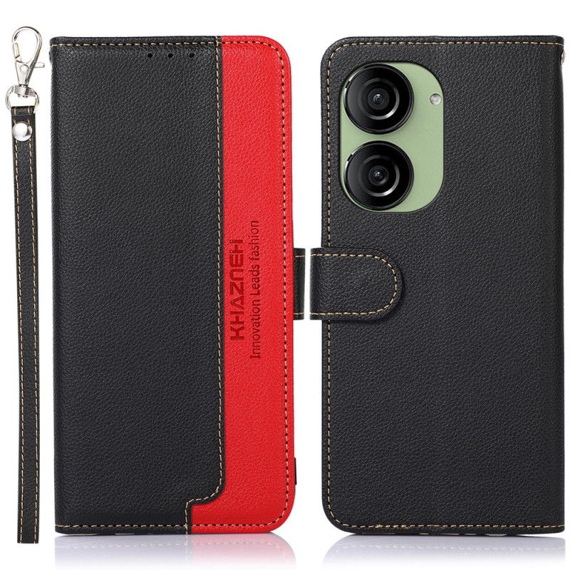 Etui Folio Asus Zenfone 10 Dwukolorowa Faktura Lychee Khazneh Etui Ochronne