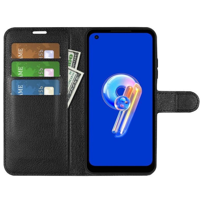 Etui Folio Asus Zenfone 10 Klasyczna Skóra Syntetyczna Lychee Etui Ochronne