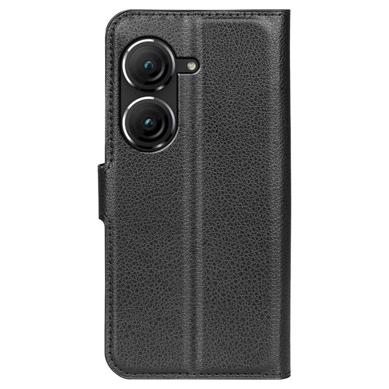 Etui Folio Asus Zenfone 10 Klasyczna Skóra Syntetyczna Lychee Etui Ochronne