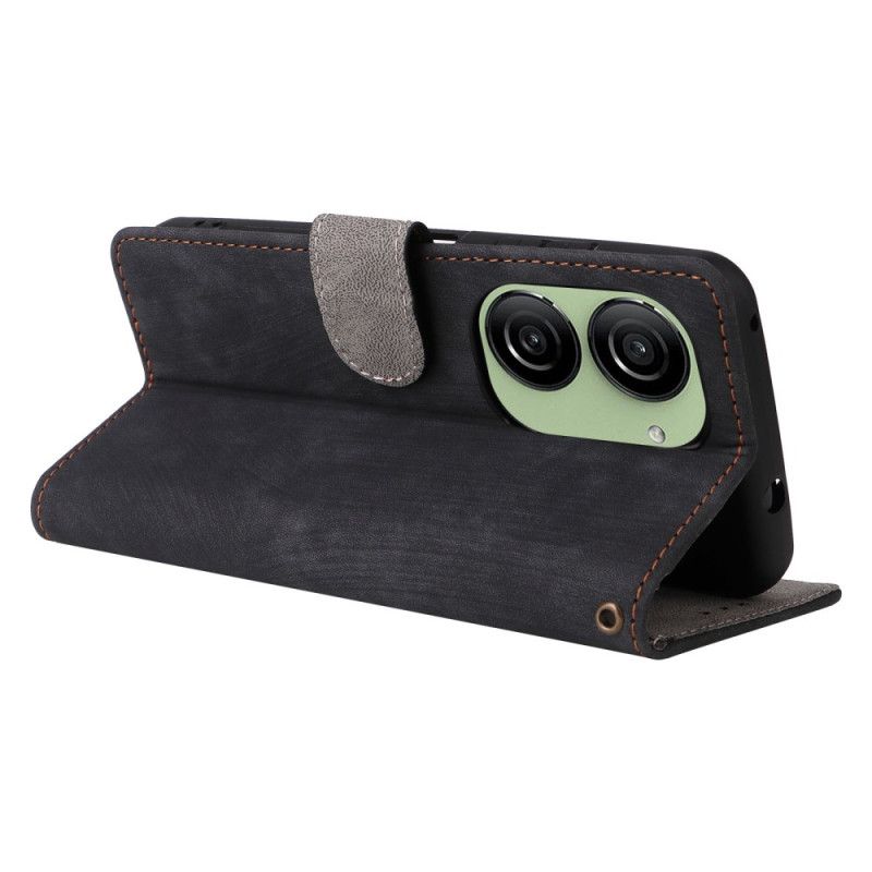 Skórzany Futerał Asus Zenfone 10 Etui Na Telefon Efekt Zamszu Rfid