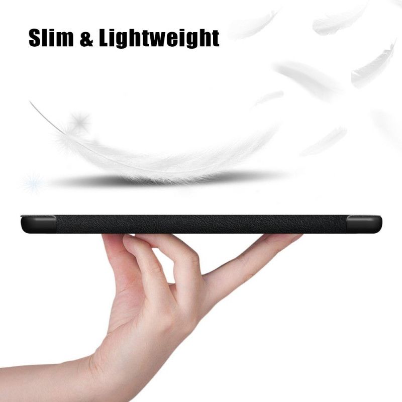 Inteligentne Etui iPad Air 10.9" (2020) Szary Czarny Imitacja Skóry Liczi