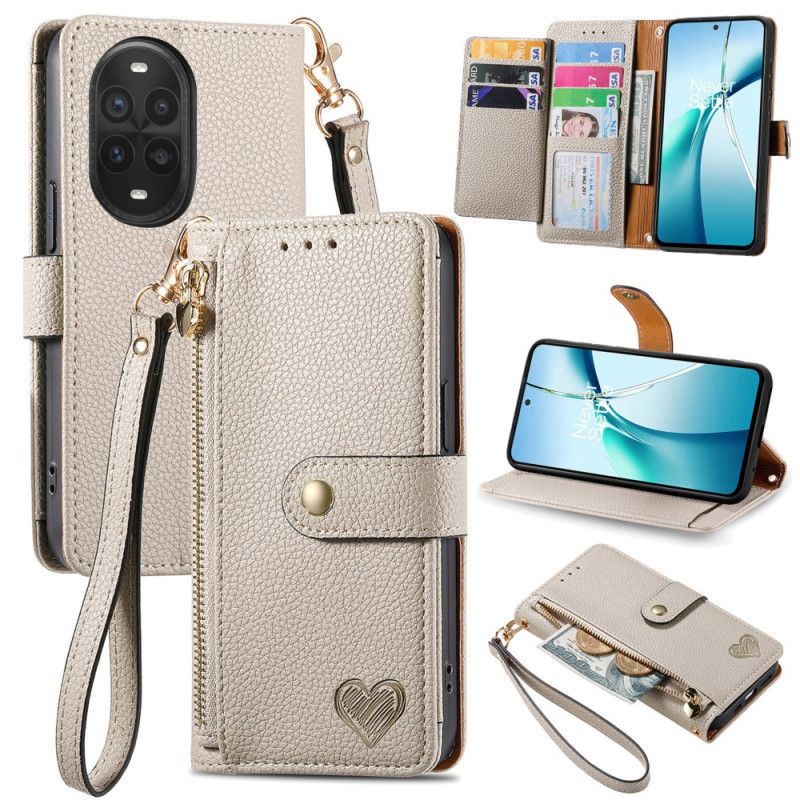 Etui Folio Huawei Nova 13 Pro Ochrona Rfid Z Motywem Serca Etui Ochronne