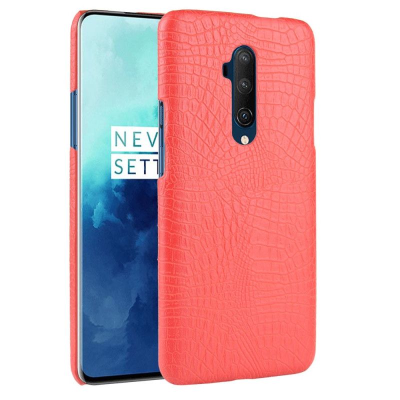 Etui OnePlus 7T Pro Biały Czarny Efekt Skóry Krokodyla