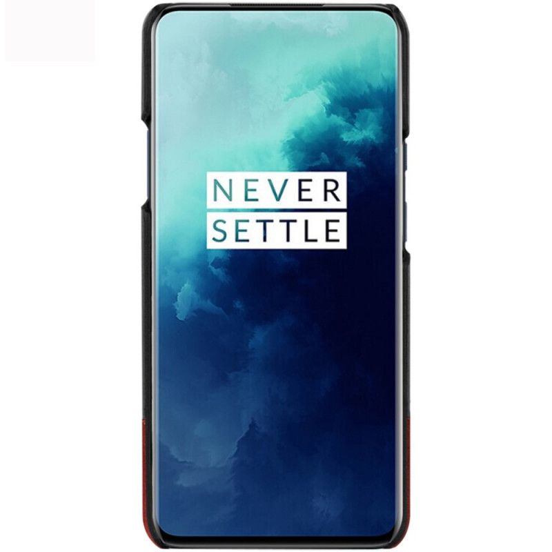 Etui OnePlus 7T Pro Czerwony Czarny Efekt Skóry Serii Imak Ruiyi