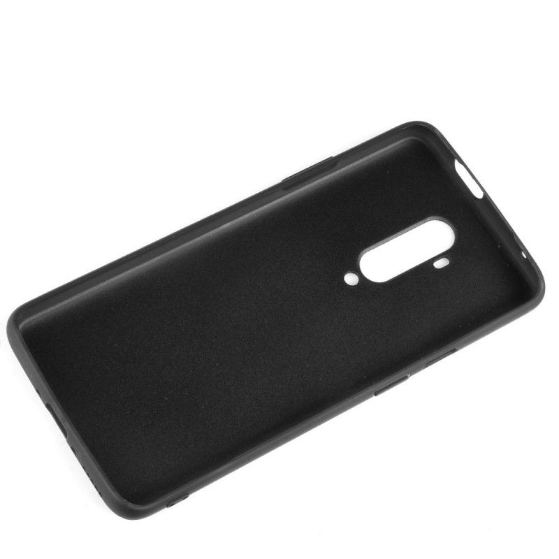 Etui OnePlus 7T Pro Czerwony Czarny Efekt Szytej Skóry