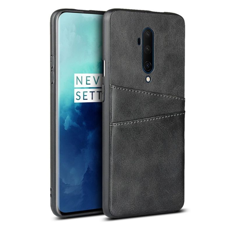 Etui OnePlus 7T Pro Czerwony Czarny Podwójny Uchwyt Na Karty