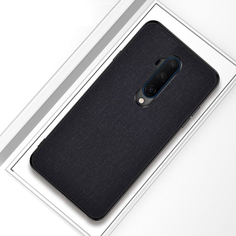 Etui OnePlus 7T Pro Szary Czarny Tekstura Tkaniny