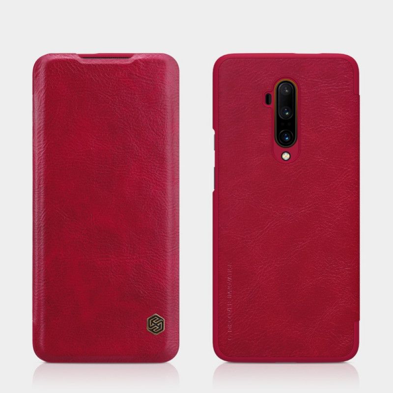 Flip Kotelot OnePlus 7T Pro Brązowy Czerwony Seria Nillkin Qin