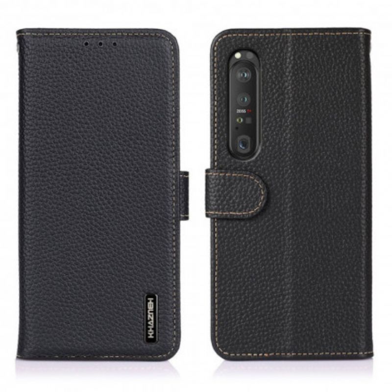 Etui Folio Do Sony Xperia 1 Iii Litchi Khazneh Skóra