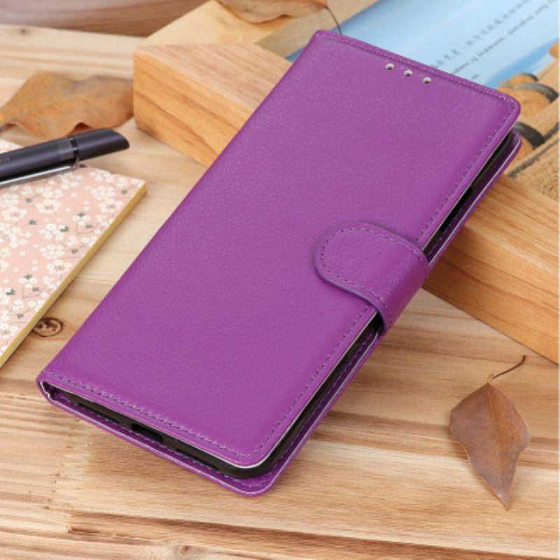 Etui Folio Sony Xperia 1 Iii Lychee Sztuczna Skóra Etui Ochronne