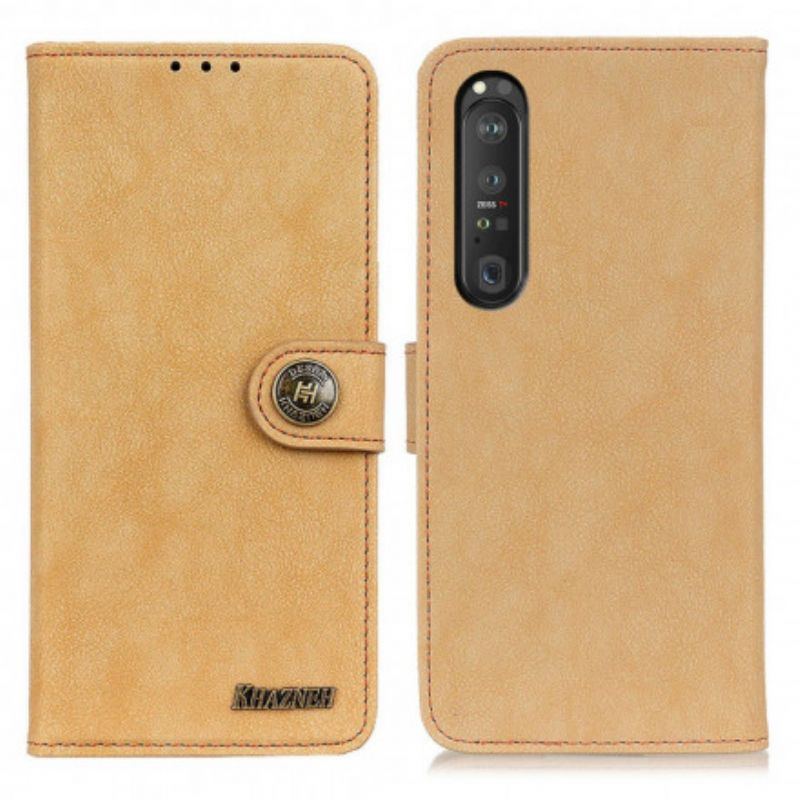 Obudowa Sony Xperia 1 Iii Etui Na Telefon Sztuczna Skóra Split Retro Khazneh