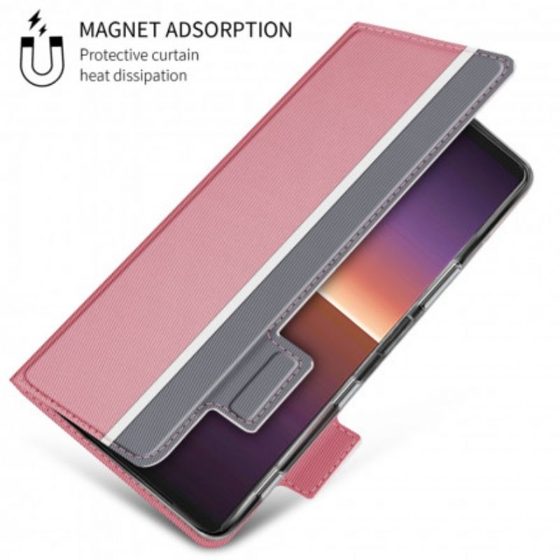 Skórzany Futerał Sony Xperia 1 Iii Etui Na Telefon Bicolor Baiyu Series