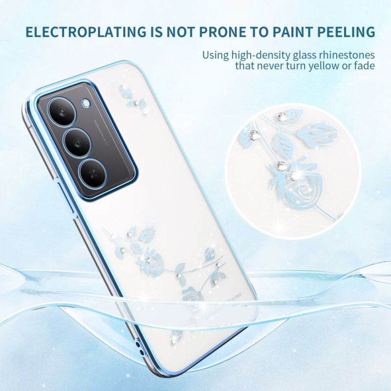 Etui Do Realme 14x 5g Dekoracja Kwiatowa I Kryształki Kadem