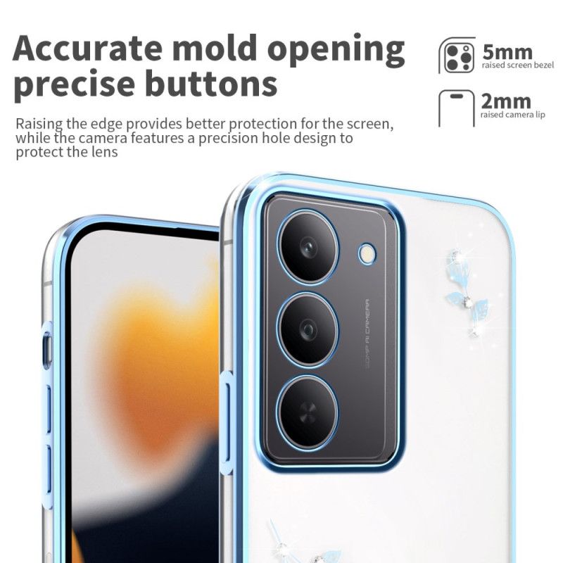 Etui Do Realme 14x 5g Dekoracja Kwiatowa I Kryształki Kadem