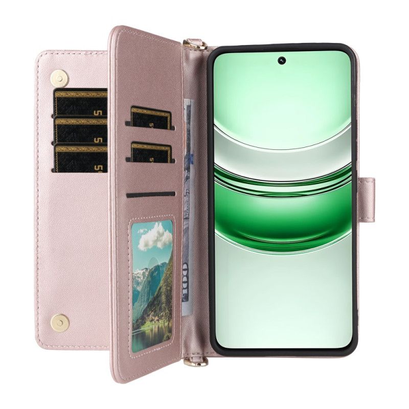 Etui Folio Realme 14x 5g Pikowane Z Paskiem I Paskiem Na Ramię