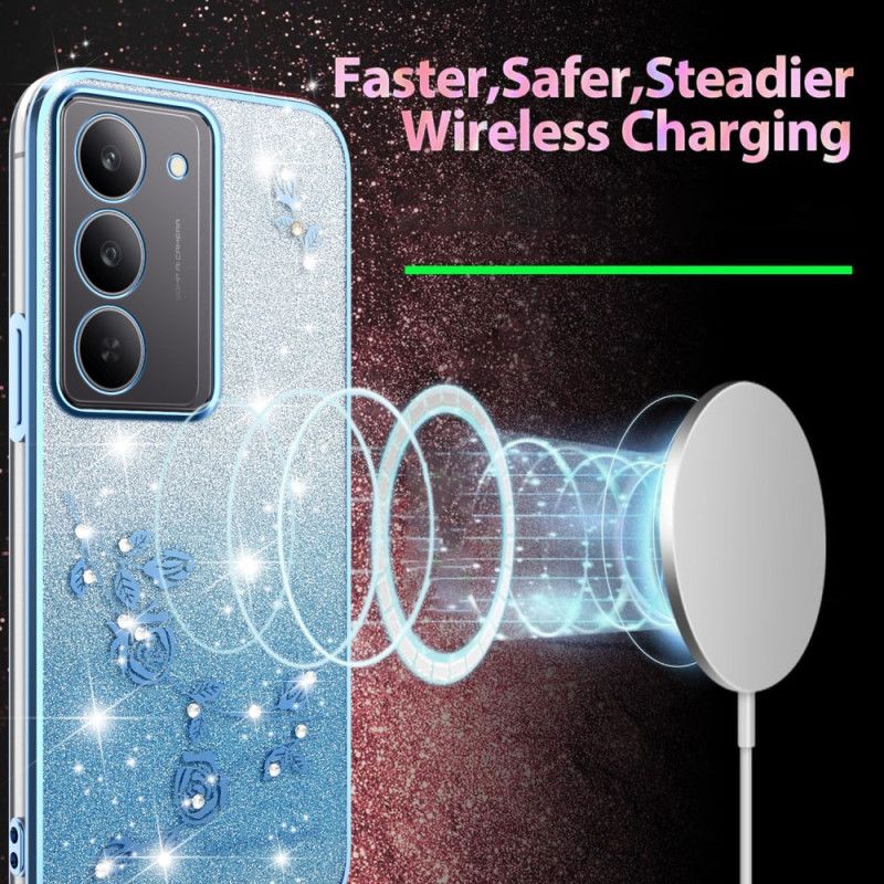 Etui Realme 14x 5g Kwiaty I Kryształki Kadem Etui Ochronne