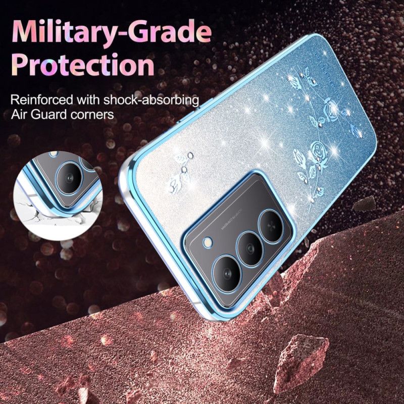 Etui Realme 14x 5g Kwiaty I Kryształki Kadem Etui Ochronne