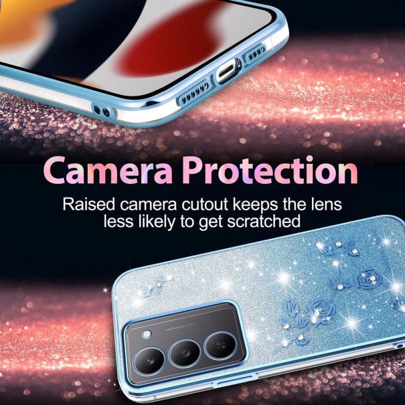 Etui Realme 14x 5g Kwiaty I Kryształki Kadem Etui Ochronne