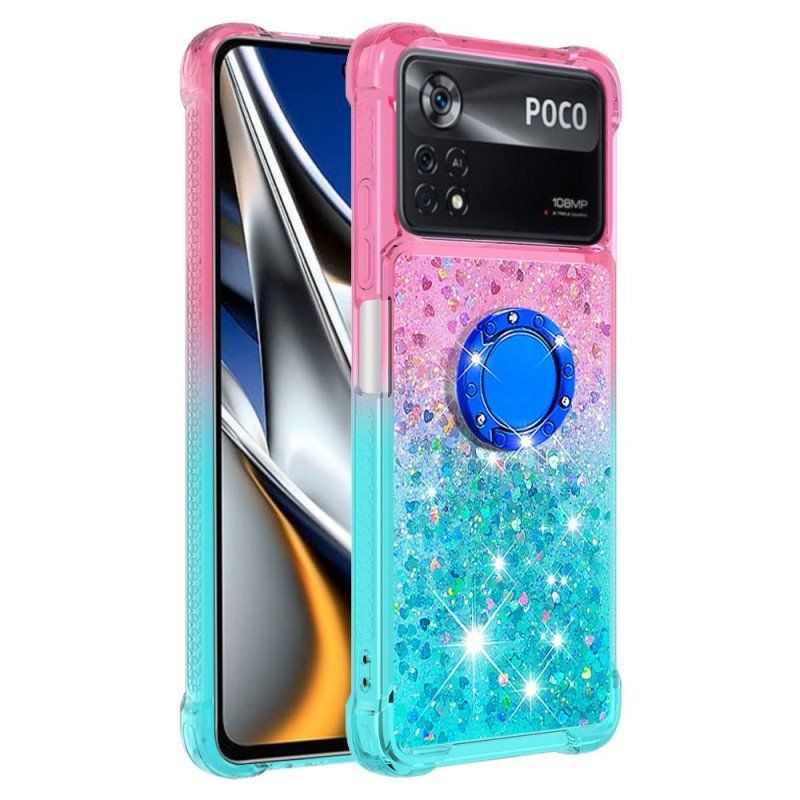 Etui do Poco X4 Pro 5G Brokatowy Pierścień-wspornik