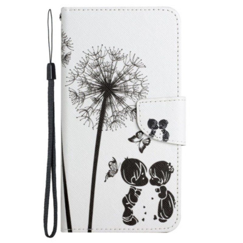 Etui Folio do Poco X4 Pro 5G z Łańcuch Smycz Love Dandelions