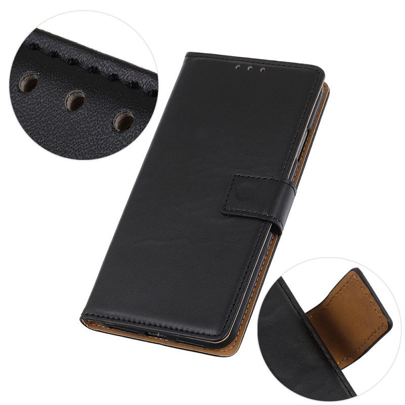 Etui Folio Xiaomi Redmi Note 9 5G / Note 9T 5G Granatowy Czarny Prosta Sztuczna Skóra