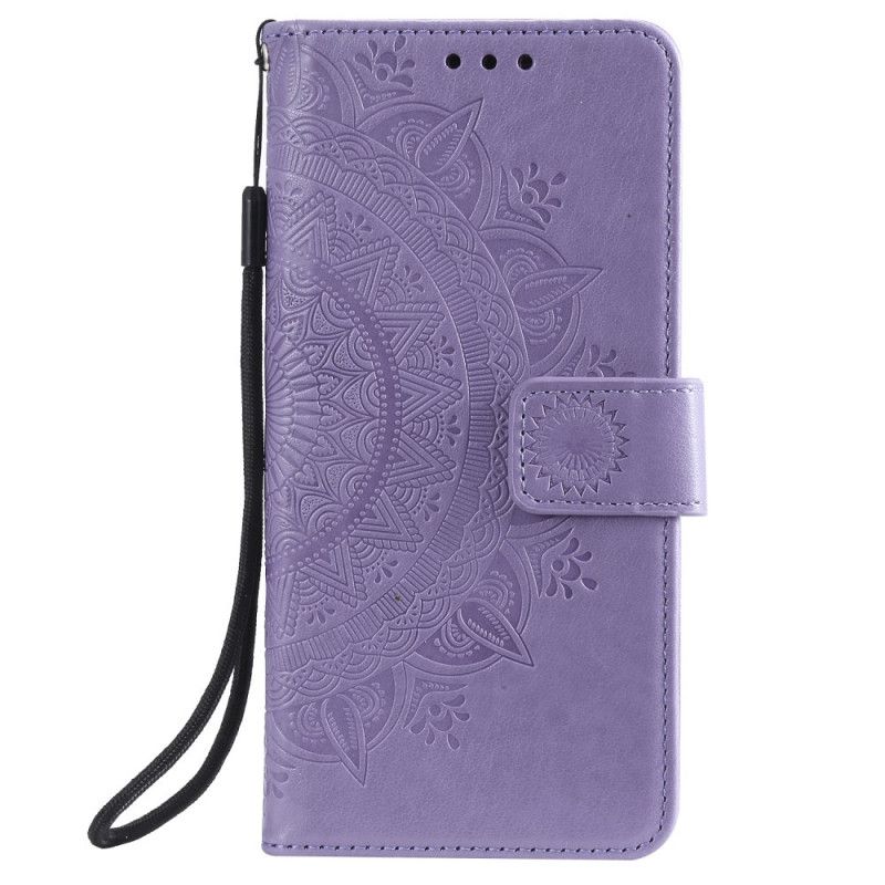 Etui Folio Xiaomi Redmi Note 9 5G / Note 9T 5G Magenta Szary Mandala Słońca