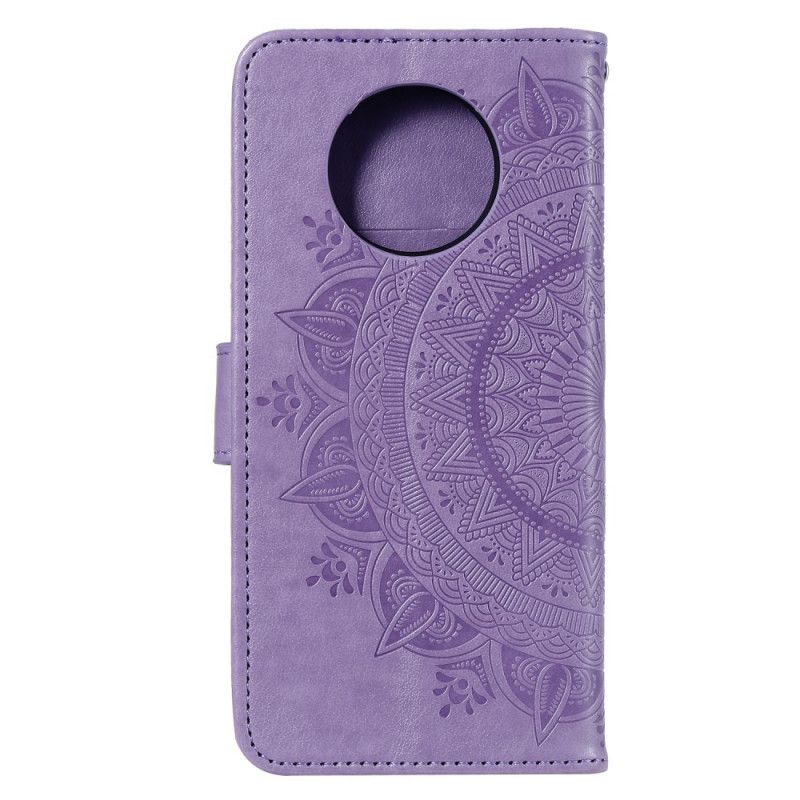 Etui Folio Xiaomi Redmi Note 9 5G / Note 9T 5G Magenta Szary Mandala Słońca