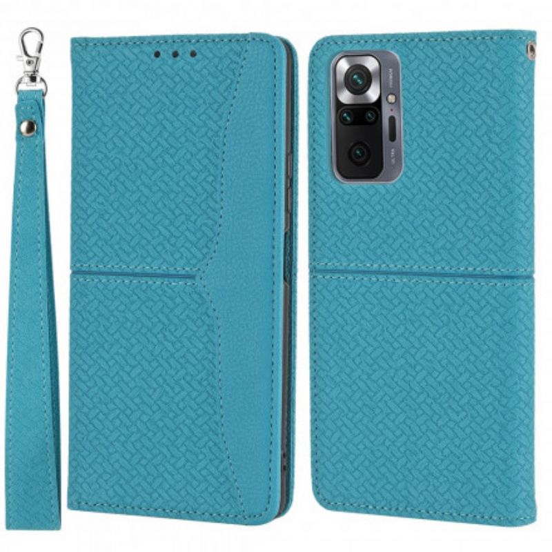 Etui Folio Do Xiaomi Mi 11t / 11t Pro Tkany Skórzany Pasek W Stylu