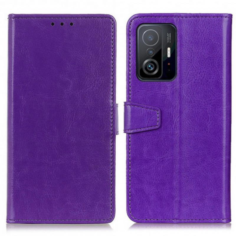 Etui Folio Xiaomi Mi 11t / 11t Pro Prosty Efekt Błyszczącej Skóry Etui Ochronne