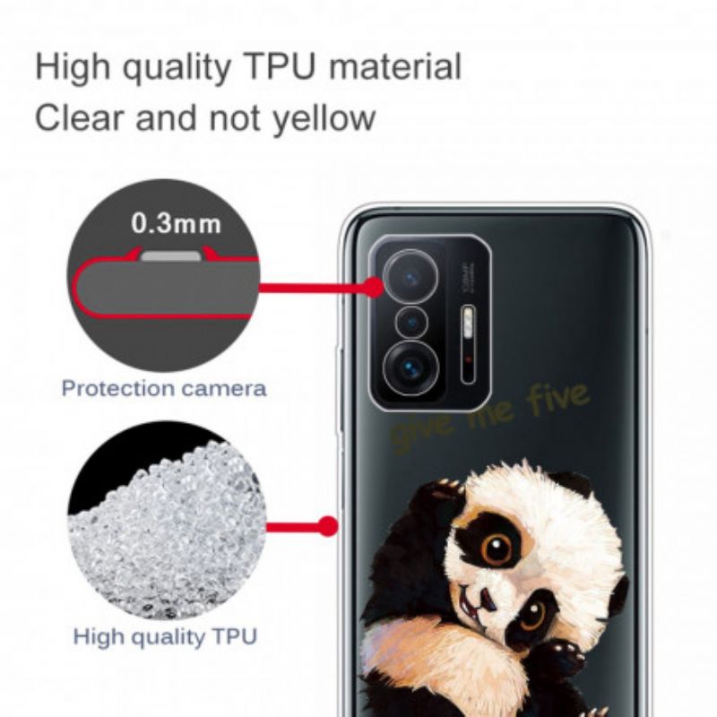 Etui Xiaomi Mi 11t / 11t Pro Przezroczysta Panda Daj Mi Pięć Etui Ochronne