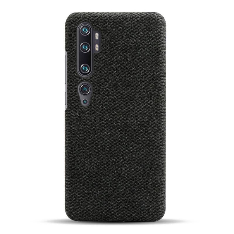 Etui Xiaomi Mi Note 10 / 10 Pro Biały Czarny Tekstura Tkaniny Ksq Etui Ochronne