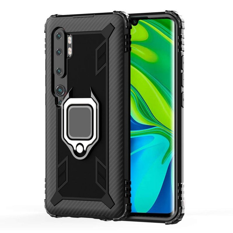 Etui Xiaomi Mi Note 10 / 10 Pro Czerwony Czarny Pierścień I Włókno Węglowe