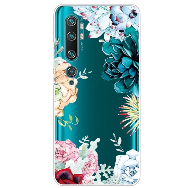 Etui Xiaomi Mi Note 10 / 10 Pro Przezroczyste Kwiaty Akwarelowe Etui Ochronne