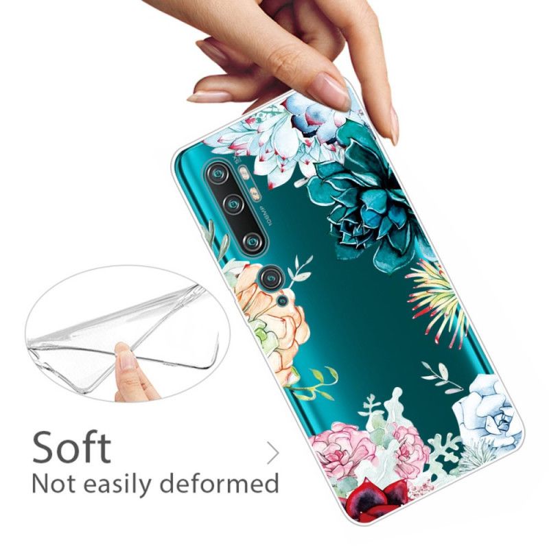Etui Xiaomi Mi Note 10 / 10 Pro Przezroczyste Kwiaty Akwarelowe Etui Ochronne