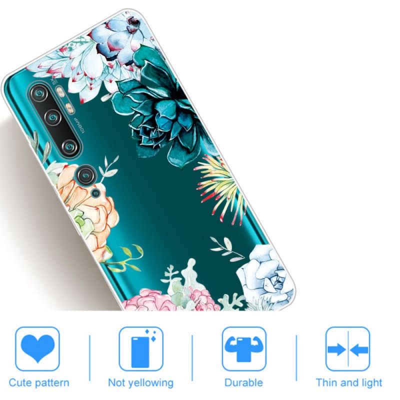 Etui Xiaomi Mi Note 10 / 10 Pro Przezroczyste Kwiaty Akwarelowe Etui Ochronne