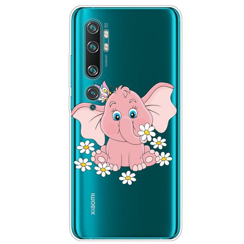 Etui Xiaomi Mi Note 10 / 10 Pro Przezroczysty Różowy Słoń