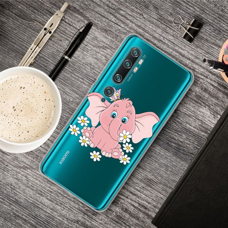 Etui Xiaomi Mi Note 10 / 10 Pro Przezroczysty Różowy Słoń