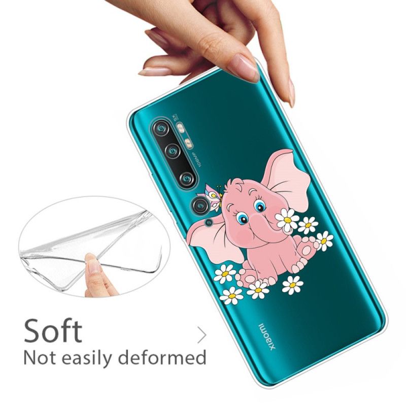 Etui Xiaomi Mi Note 10 / 10 Pro Przezroczysty Różowy Słoń