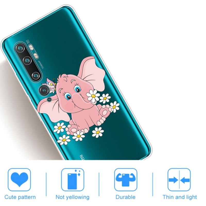 Etui Xiaomi Mi Note 10 / 10 Pro Przezroczysty Różowy Słoń