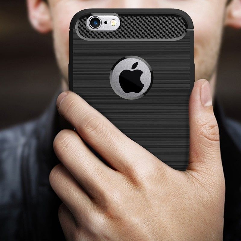 Etui iPhone 6 / 6S Plus Szary Czarny Szczotkowane Włókno Węglowe