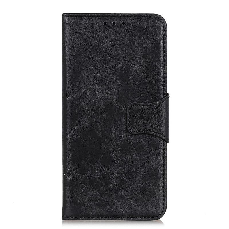 Etui Folio Xiaomi Mi 11 Czerwony Czarny Dwustronne Zapięcie Z Dwoiny Skóry Etui Ochronne