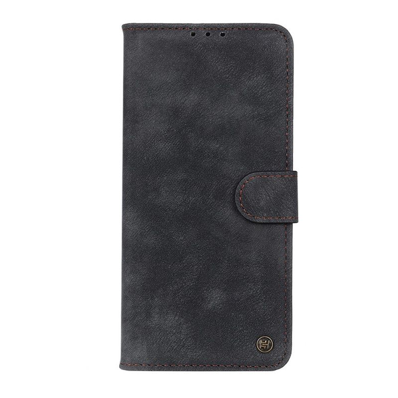 Etui Folio Xiaomi Mi 11 Czerwony Czarny Styl Vintage Ze Skóry