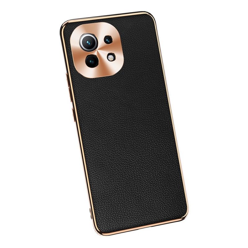 Etui Xiaomi Mi 11 Czerwony Czarny Moduł Fotograficzny Do Ochrony Z Prawdziwej Skóry