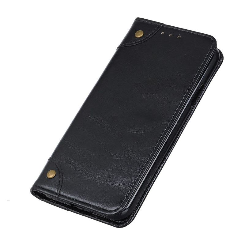 Flip Kotelot Xiaomi Mi 11 Granatowy Czarny Nity W Stylu Vintage Ze Skóry