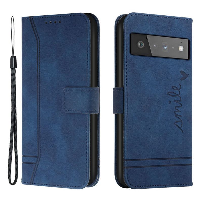 Etui Folio Do Google Pixel 6 Uśmiechnij Się Ze Smyczą